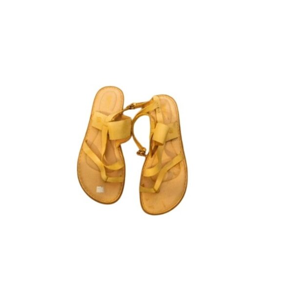 Born Size 11M Dark Yellow Leather Strappy Flat Sandals - Picture 1 of 4